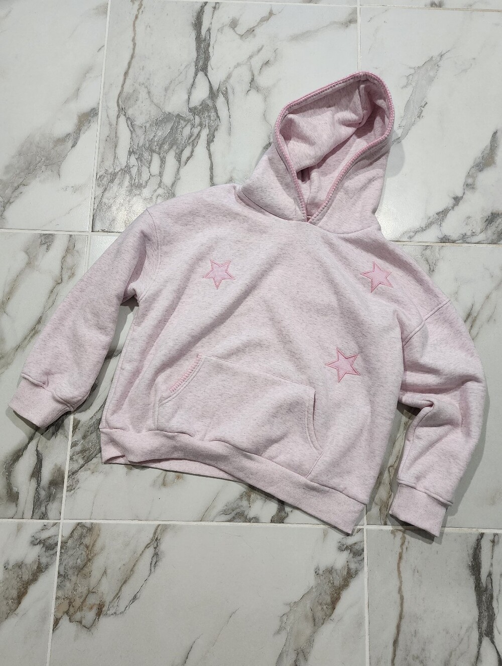 Altar'd State Pale Pink Star Appliqué Hoodie for Woman